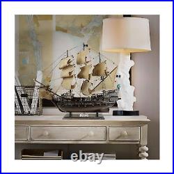 SAILINGSTORY Wooden Pirate Ship Model Black Pearl Model Ship Sailboat Decor B