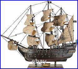 SAILINGSTORY Wooden Pirate Ship Model Black Pearl Model Ship Sailboat Decor Sea