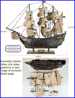 SAILINGSTORY Wooden Pirate Ship Model Black Pearl Model Ship Sailboat Decor Sea