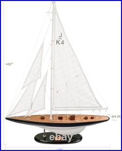 SAILINGSTORY Wooden Sailboat Decor Ship Model Yacht Rainbow