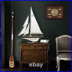 SAILINGSTORY Wooden Sailboat Decor Ship Model Yacht Rainbow