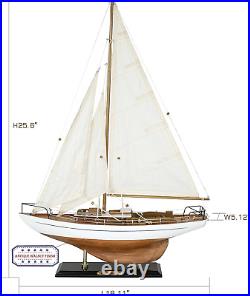 SAILINGSTORY Wooden Sailboat Model Decor Boat Model Ship Sailboat Decor Yacht Mo