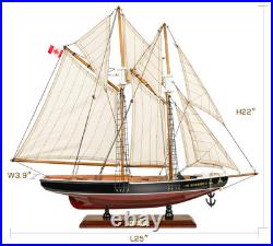 SAILINGSTORY Wooden Sailboat Model Ship Bluenose 1/85 Scale Replica Schooner