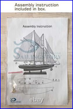 SAILINGSTORY Wooden Sailboat Model Ship Bluenose 1/85 Scale Replica Schooner