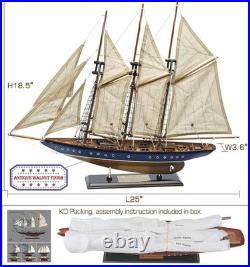 SAILINGSTORY Wooden Sailboat Model Ship Sailboat Decor 24 Schooner Atlantic 16