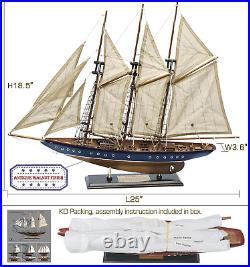 SAILINGSTORY Wooden Sailboat Model Ship Sailboat Decor 24 Schooner Atlantic 16