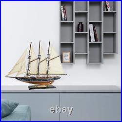 SAILINGSTORY Wooden Sailboat Model Ship Sailboat Decor 24 Schooner Atlantic 16