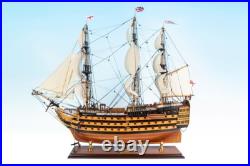 SEACRAFT GALLERY HMS VICTORY Painted Wooden Model Ship- Extremely Detailed 75cm