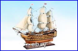 SEACRAFT GALLERY HMS VICTORY Painted Wooden Model Ship- Extremely Detailed 75cm
