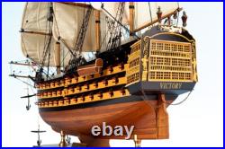 SEACRAFT GALLERY HMS VICTORY Painted Wooden Model Ship- Extremely Detailed 75cm