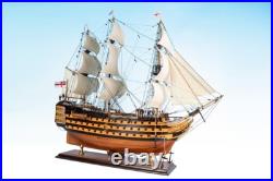 SEACRAFT GALLERY HMS VICTORY Painted Wooden Model Ship- Extremely Detailed 75cm