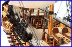 SEACRAFT GALLERY HMS VICTORY Painted Wooden Model Ship- Extremely Detailed 75cm