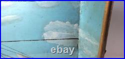 SHIP model Diorama schooner clipper frigate folk art 3 Mast antique 27-3/4 w