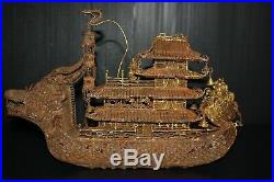 SHIP steel vintage hand made river boat toy model made for good luck