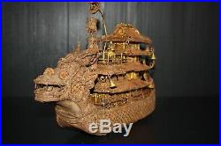 SHIP steel vintage hand made river boat toy model made for good luck