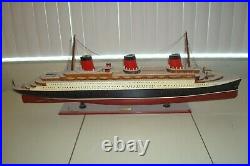 SS Normandie French Ocean Liner Wooden Model Cruise Ship 40 (Item # 361)