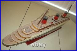 SS Normandie French Ocean Liner Wooden Model Cruise Ship 40 (Item # 361)