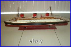 SS Normandie French Ocean Liner Wooden Model Cruise Ship 40 (Item # 361)