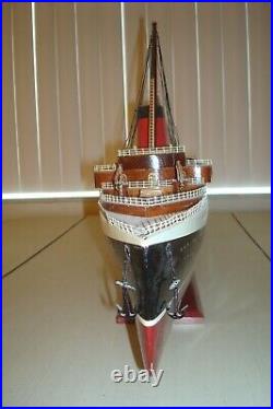 SS Normandie French Ocean Liner Wooden Model Cruise Ship 40 (Item # 361)