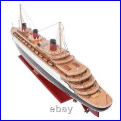 SS Normandie French Ocean Liner Wooden Model Cruise Ship 41 Fully Assembled New