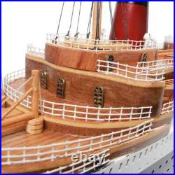SS Normandie French Ocean Liner Wooden Model Cruise Ship 41 Fully Assembled New