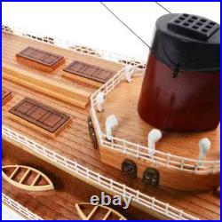SS Normandie French Ocean Liner Wooden Model Cruise Ship 41 Fully Assembled New