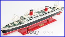 SS United States Ocean Liner Wooden Model 32 Cruise Ship Fully Assembled Boat