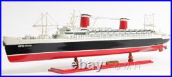 SS United States Ocean Liner Wooden Model 32 Cruise Ship Fully Assembled Boat