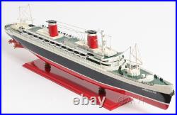 SS United States Ocean Liner Wooden Model 32 Cruise Ship Fully Assembled Boat