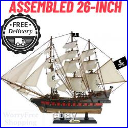 Sailing Pirate SHIP MODEL Nautical Decor Wooden Vessel Large Warship Display New