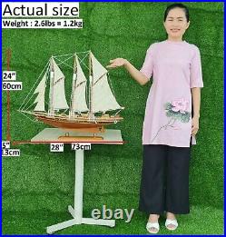 Scale 1100 Atlantic Ship Model Sailboat 28L Wooden Handmade Decor Special Gift