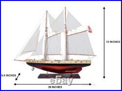 Schooner Bluenose II Wooden Ship Model 38 Sailboat Fully Built Assembled Boat