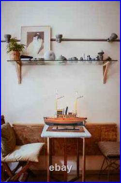 Seguin Ship Model Handcrafted Assembled Wooden Boat With Stand & Name Plate