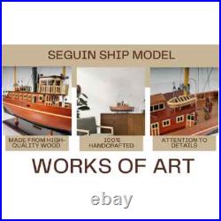 Seguin Ship Model Handcrafted Assembled Wooden Boat With Stand & Name Plate