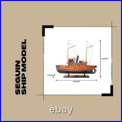 Seguin Ship Model Handcrafted Assembled Wooden Boat With Stand & Name Plate
