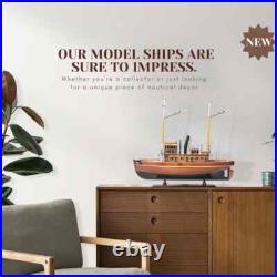 Seguin Ship Model Handcrafted Assembled Wooden Boat With Stand & Name Plate