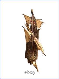 Ship Model Santa Maria Highly Detailed Vintage Nautical Office Study Decor