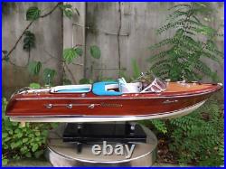Ship Model Vintage 116 Blue Riva Aquarama Race Boat 53cm Wooden Birthday Gift