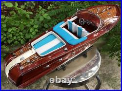 Ship Model Vintage 116 Blue Riva Aquarama Race Boat 53cm Wooden Birthday Gift