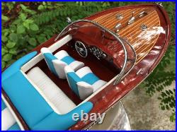 Ship Model Vintage 116 Blue Riva Aquarama Race Boat 53cm Wooden Birthday Gift