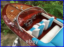 Ship Model Vintage 116 Blue Riva Aquarama Race Boat 53cm Wooden Birthday Gift