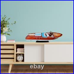 Ship Model Vintage 116 Blue Riva Aquarama Race Boat 53cm Wooden Birthday Gift