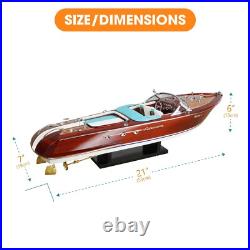 Ship Model Vintage 116 Blue Riva Aquarama Race Boat 53cm Wooden Birthday Gift