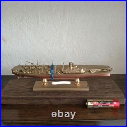 Ship model made of metal, approx. 20cm, with wooden base