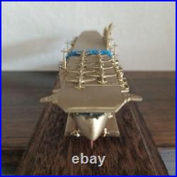 Ship model made of metal, approx. 20cm, with wooden base