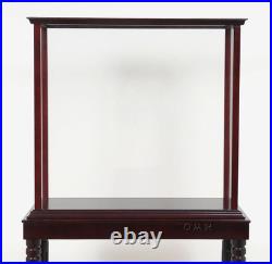 Small Tall Ship Model Display Case Wood With Legs Sailboat Cabinet Stand New