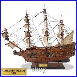 Sovereign of The Seas Wooden Model Ship 1440 24'' Vintage Warship Tall Wood