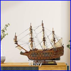 Sovereign of The Seas Wooden Model Ship 1440 24'' Vintage Warship Tall Wood