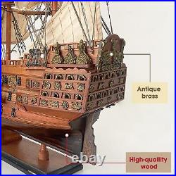 Sovereign of The Seas Wooden Model Ship 1440 24'' Vintage Warship Tall Wood