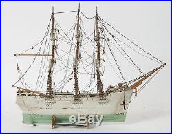 Stunning but damaged Antique Model Ship for restoration pls read full listing